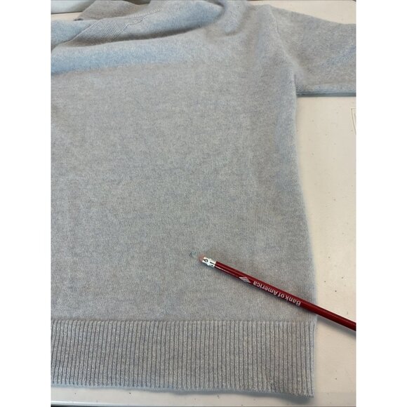 Naadam Women's light blue cold shoulder Cashmere Sweater mock neck - Picture 6 of 11